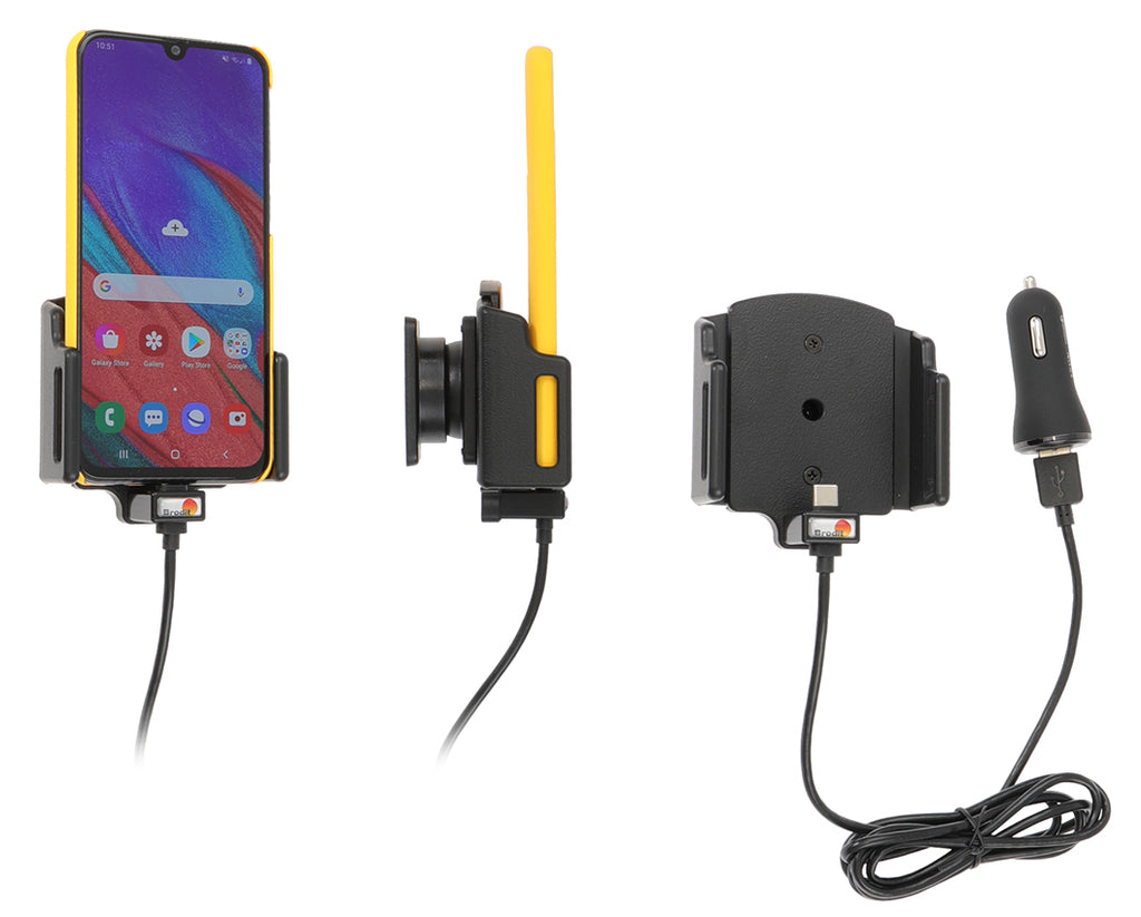 Brodit verstelbare actieve telefoonhouder met USB-C 62-77 mm | 721202 - productfoto 1