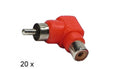 RTA audioadapter RCA M - RCA F 90° rood 20 stuks