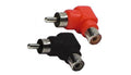 RTA audioadapter RCA M - RCA F rood en zwart haaks
