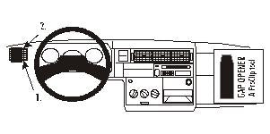 Brodit ProClip 802852 voor Volkswagen T4 Transporter/Pickup 1996-2002 en Volkswagen Caravelle 1996-2003 - montagepositie op dashboard