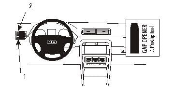Brodit ProClip 802916 voor Audi S4 Sedan 2001-2007, Audi S4 Avant 2002-2007 e.a. - productfoto zwarte ABS montagebasis