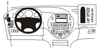 Brodit ProClip 803067 voor Toyota Previa 2001-2006 - productfoto zwarte ABS montagebasis