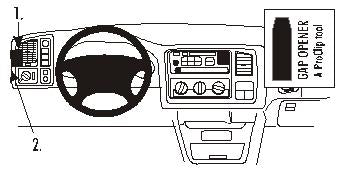 Brodit ProClip 803122 voor Cadillac EXT 2001-2006, Cadillac ESV 2003-2006 e.a. - productfoto zwarte ABS montagebasis