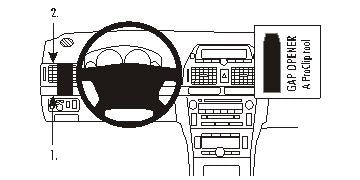 Brodit ProClip 803213 voor Toyota Avensis 2003-2008 - productfoto zwarte ABS montagebasis