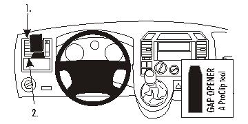 Brodit ProClip 803278 voor Volkswagen T5 Transporter/Pickup 2003-2009 en Volkswagen Caravelle 2004-2009 - productfoto zwarte ABS montagebasis