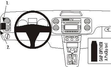 Brodit ProClip 803612 voor Volkswagen Tiguan 2009-2016, Volkswagen Tiguan 2008-2016 en Volkswagen Golf Plus 2005-2014 - productfoto zwarte ABS montagebasis