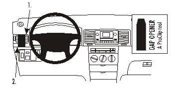Brodit ProClip 803803 voor Toyota Corolla 2002-2007 - productfoto zwarte ABS montagebasis