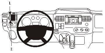 Brodit ProClip 803906 voor Ford Transit Tourneo 2007-2013 en Ford Transit 2007-2013 - productfoto zwarte ABS montagebasis