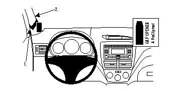 Brodit ProClip 804084 voor Subaru WRX 2008-2014 en Subaru Impreza 2008-2012 - productfoto zwarte ABS montagebasis