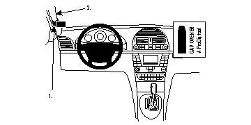 Brodit ProClip 804136 voor Mercedes Benz E-Class, Stationwagon 2003-2009, Mercedes Benz E-Class, Sedan 2002-2008 en Mercedes Benz E-Class, Coupé 2002-2009 - productfoto zwarte ABS montagebasis
