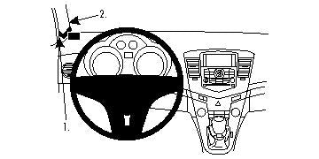 Brodit ProClip 804351 voor Chevrolet Cruze 2009-2014 - productfoto zwarte ABS montagebasis