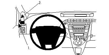 Brodit ProClip 804356 voor Toyota Prius 2010-2016 - productfoto zwarte ABS montagebasis