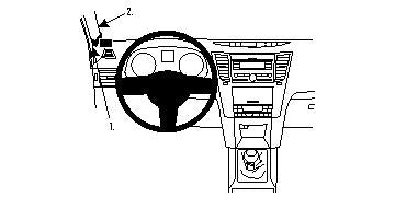 Brodit ProClip 804427 voor Subaru Outback 2010-2014 en Subaru Legacy 2010-2014 - productfoto zwarte ABS montagebasis