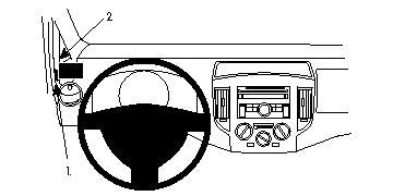 Brodit ProClip 804464 voor Nissan NV200 2010-2014, Nissan NV200 2015-2023 e.a. - productfoto zwarte ABS montagebasis
