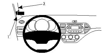 Brodit ProClip 804692 voor Kia Picanto 2011-2017 - productfoto zwarte ABS montagebasis