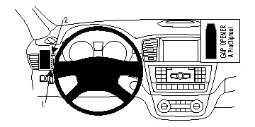 Brodit ProClip 804826 voor Mercedes Benz M-Class/ML 2012-2015, Mercedes Benz GLE-Class 2016-2019 en Mercedes Benz GL-Class 2013-2019 - productfoto zwarte ABS montagebasis