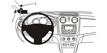 Brodit ProClip 804898 voor Dacia Sandero 2013-2021 - productfoto zwarte ABS montagebasis