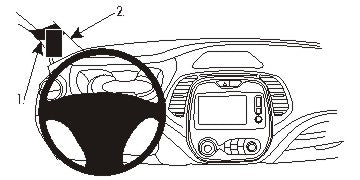 Brodit ProClip 804943 voor Renault Captur 2014-2019 - productfoto zwarte ABS montagebasis