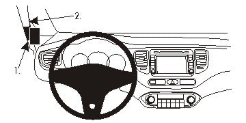 Brodit ProClip 804949 voor Kia Carens IV 2014-2020 - productfoto zwarte ABS montagebasis