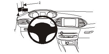 Brodit ProClip 804953 voor Peugeot 308 2014-2021 - productfoto zwarte ABS montagebasis
