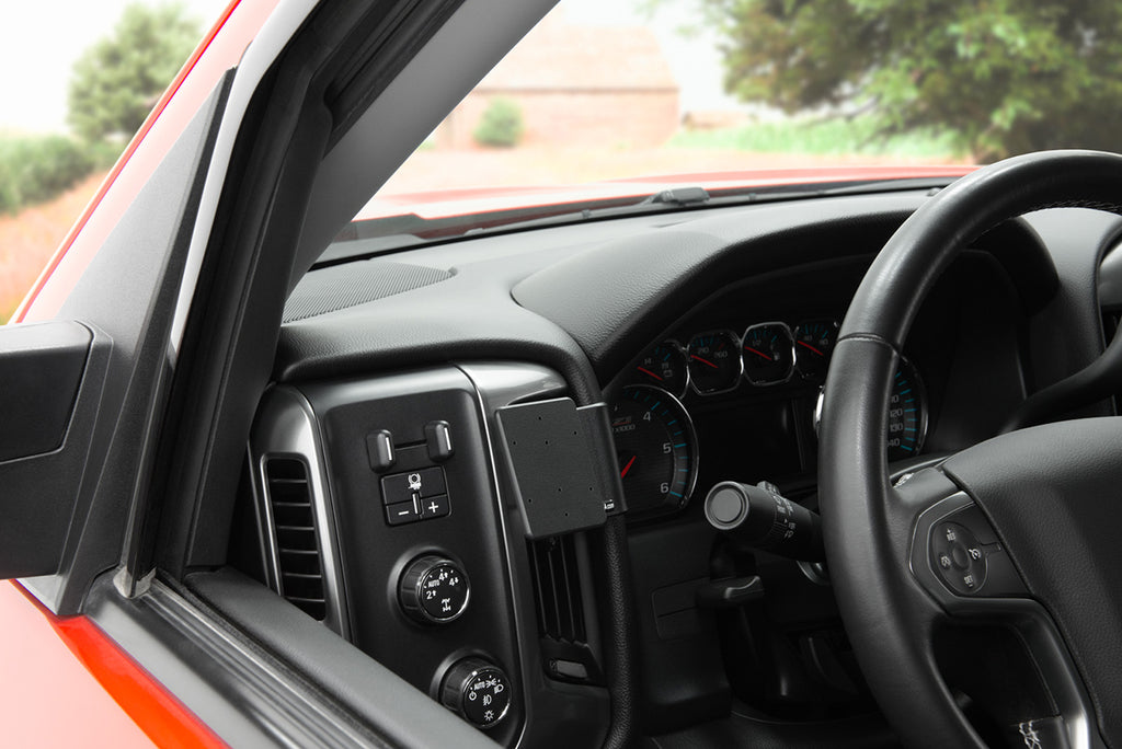 Brodit ProClip 804954 voor Chevrolet Silverado 2500/3500 Series 2015-2019, Chevrolet Silverado 1500 Series 2014-2018 e.a. - productfoto zwarte ABS montagebasis