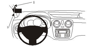 Brodit ProClip 804981 voor Dacia Lodgy 2014-2021 en Dacia Dokker 2014-2021 - productfoto zwarte ABS montagebasis