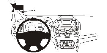 Brodit ProClip 804990 voor Ford Transit Connect 2014-2017 en Ford Tourneo Connect 2014-2017 - productfoto zwarte ABS montagebasis