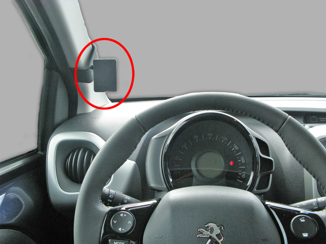 Brodit ProClip 805036 voor Citroen C1 2014-2021, Peugeot 108 2014-2021 en Toyota AYGO 2014-2021 - productfoto zwarte ABS montagebasis