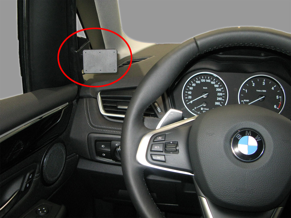 Brodit ProClip 805048 voor BMW 2-series Gran Tourer, F46 2014-2021 en BMW 2-series Active Tourer, F45 2014-2021 - productfoto zwarte ABS montagebasis