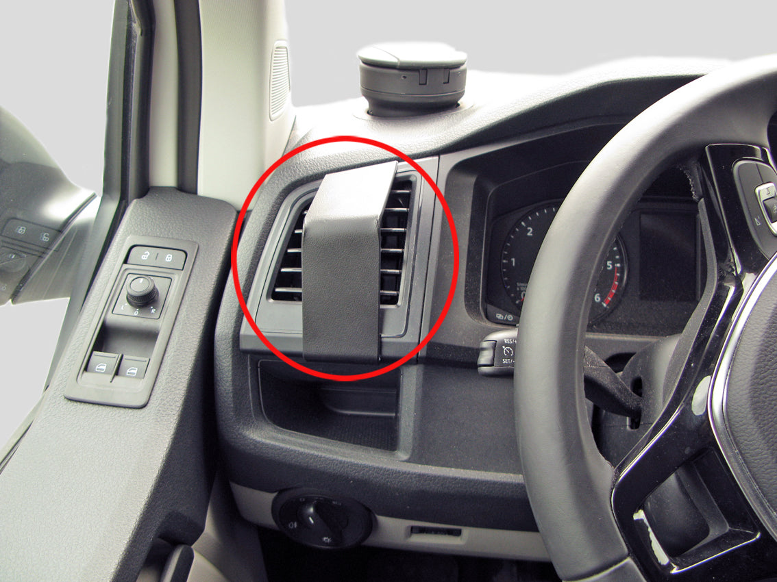 Brodit ProClip 805214 voor Volkswagen T6 Transporter/Pickup 2016-2020 en Volkswagen Caravelle 2016-2020 - productfoto zwarte ABS montagebasis