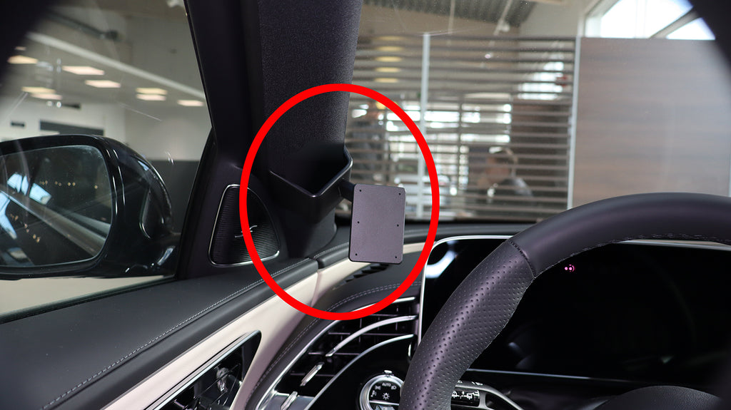 Brodit ProClip 806039 voor Mercedes Benz E-Class, Stationwagon 2024-2026 en Mercedes Benz E-Class, Sedan 2024-2026 - productfoto zwarte ABS montagebasis