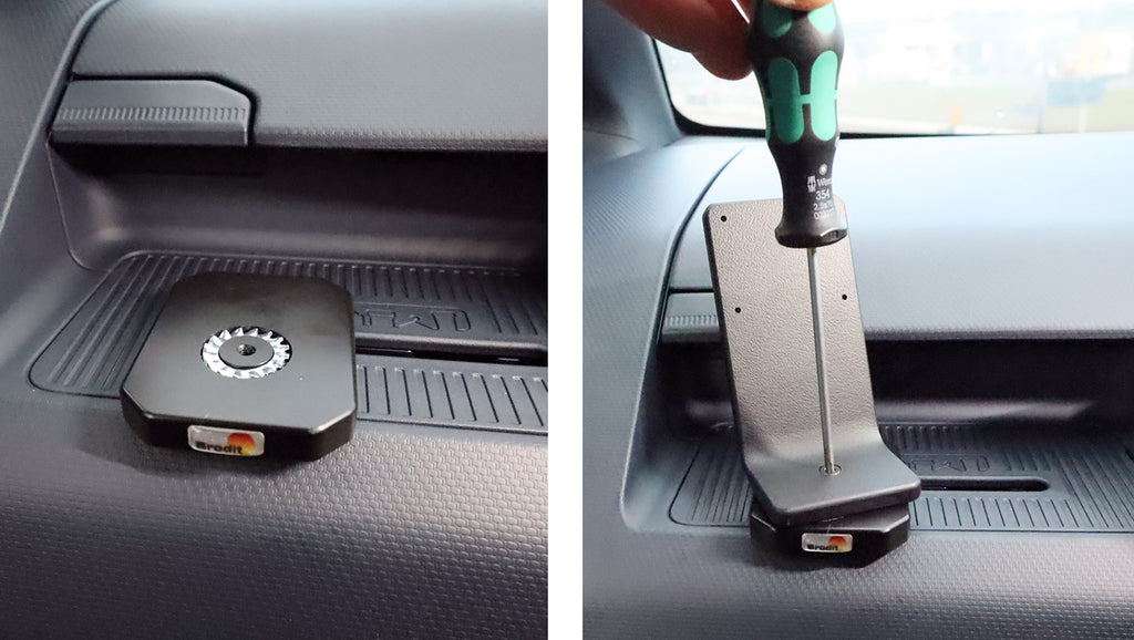 Brodit ProClip 806255 voor Kia PV5 Passenger 2025-2026 en Kia PV5 Cargo 2025-2026 - detail van dashboardmontage