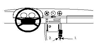 Brodit ProClip 832191 voor Mercedes Benz SL-Class 1971-1988 en Mercedes Benz 107 (280-500 SLC/SL) 1971-1988 - montagepositie op dashboard