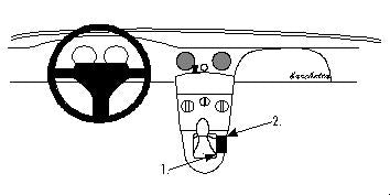 Brodit ProClip 832330 voor Fiat Barchetta 1995-2007 - montagepositie op dashboard