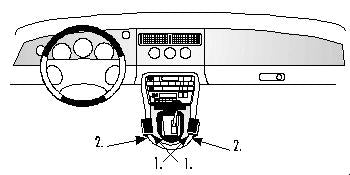 Brodit ProClip 832431 voor Jaguar XK8 / XKR 1997-2006 en Jaguar XK-Series 1997-2006 - montagepositie op dashboard