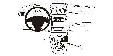 Brodit ProClip 833672 voor Citroen Pluriel 2005-2006, Citroen C3 2006-2009 en Citroen C2 2005-2006 - productfoto zwarte ABS montagebasis