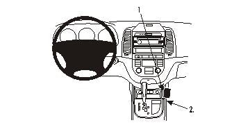 Brodit ProClip 833805 voor Hyundai Santa Fe 2006-2012 - productfoto zwarte ABS montagebasis
