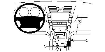Brodit ProClip 834028 voor Lexus LS Series 2007-2012 - productfoto zwarte ABS montagebasis