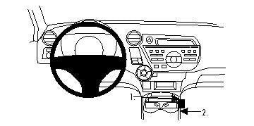 Brodit ProClip 834361 voor Honda Insight 2009-2015 - productfoto zwarte ABS montagebasis