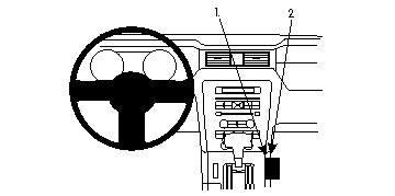 Brodit ProClip 834366 voor Ford Mustang 2010-2014 - productfoto zwarte ABS montagebasis