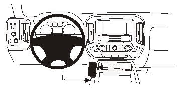 Brodit ProClip 834963 voor Chevrolet Silverado 2500/3500 Series 2015-2019, Chevrolet Silverado 1500 Series 2014-2018 e.a. - productfoto zwarte ABS montagebasis