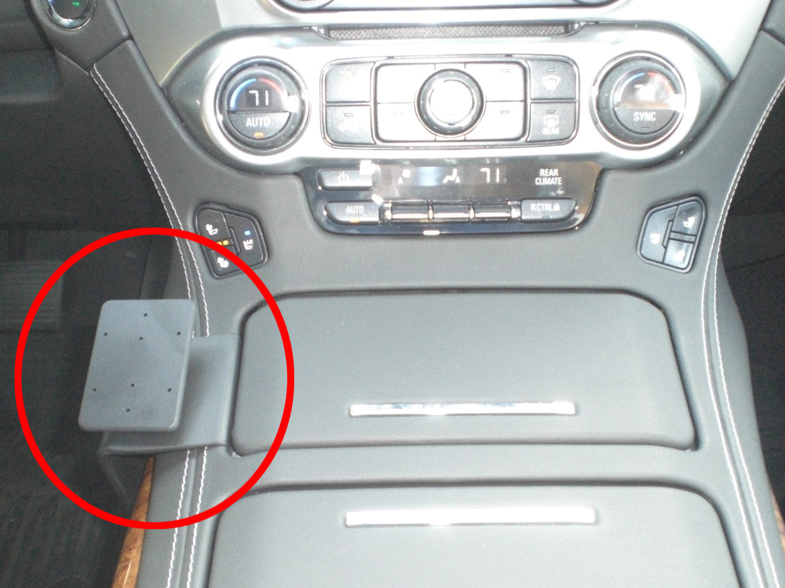 Brodit ProClip 835015 voor Chevrolet Tahoe 2015-2020, Chevrolet Suburban 2015-2020 e.a. - productfoto zwarte ABS montagebasis