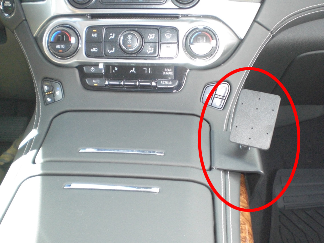 Brodit ProClip 835016 voor Chevrolet Tahoe 2015-2020, Chevrolet Suburban 2015-2020 e.a. - productfoto zwarte ABS montagebasis