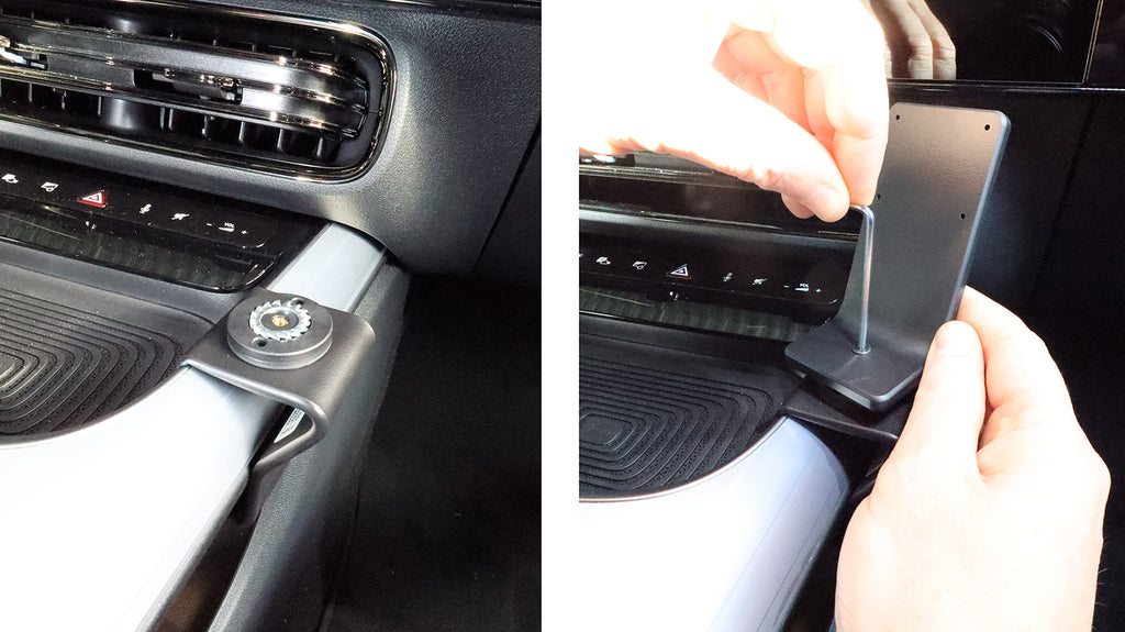 Brodit ProClip 836242 voor Mercedes Benz GLB-Class 2027-2027 en Mercedes Benz CLA-Class 2026-2026 - detail van dashboardmontage