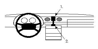 Brodit ProClip 851516 voor Mercedes Benz 123 (200-300) 1976-1985 - montagepositie op dashboard