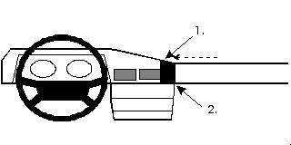 Brodit ProClip 851517 voor Mercedes Benz W201 (190/190E) 1984-1992 - montagepositie op dashboard