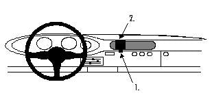 Brodit ProClip 851581 voor Porsche 911 1977-1998 - montagepositie op dashboard