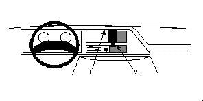 Brodit ProClip 851839 voor Ford E-Series 1987-1991 - montagepositie op dashboard