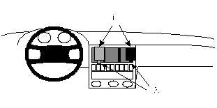 Brodit ProClip 851947 voor Audi Quattro 1989-2002, Audi Coupé 1989-2002 e.a. - montagepositie op dashboard