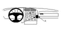 Brodit ProClip 851951 voor Volkswagen Vento 1992-1998, Volkswagen Jetta 1992-1998 e.a. - montagepositie op dashboard